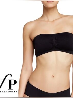 Free Press Seamless Bandeau Bralette Womens Black S/M NWT